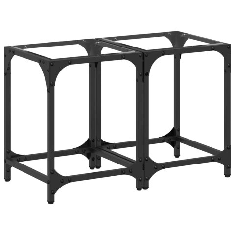 STOLIKI KAWOWE ZE SZKLANYM BLATEM 2 SZT. 30X30X40CM STAL