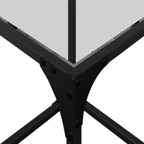 STOLIKI KAWOWE ZE SZKLANYM BLATEM 2 SZT. 30X30X40CM STAL