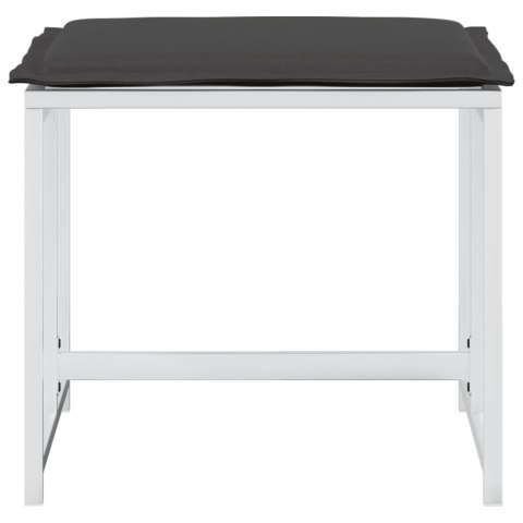 STOŁKI OGRODOWE Z PODUSZKAMI 4 SZT. BIAŁE STAL I TEXTILENE