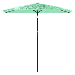 PARASOL OGRODOWY NA STALOWYM SŁUPKU ZIELONY 268X268X226CM