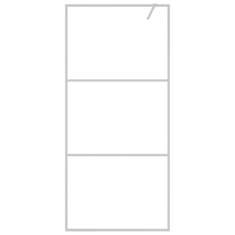 ŚCIANKA PRYSZNICOWA SREBRNA 90X195CM PRZEZROCZYSTE SZKŁO ESG