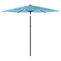 PARASOL OGRODOWY NA STALOWYM SŁUPKU NIEBIESKI 223X223X213CM
