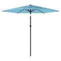PARASOL OGRODOWY NA STALOWYM SŁUPKU NIEBIESKI 223X223X213CM
