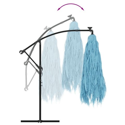 PARASOL OGRODOWY NA STALOWYM SŁUPKU NIEBIESKI 269X269X235CM