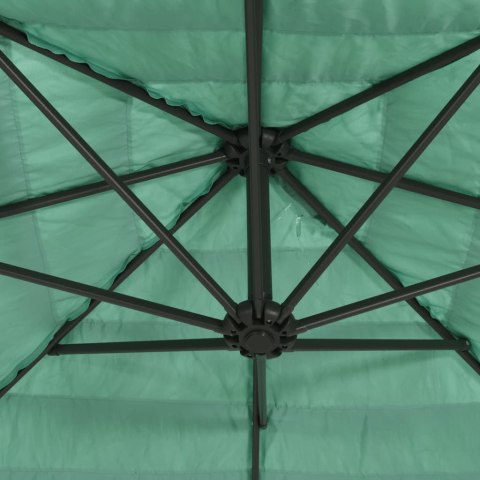 PARASOL OGRODOWY NA STALOWYM SŁUPKU ZIELONY 248X248X248CM