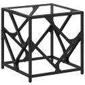 STOLIK KAWOWY ZE SZKLANYM BLATEM 40X40X41CM STAL