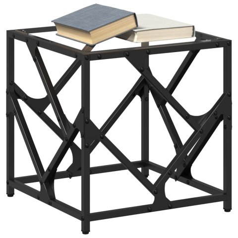 STOLIK KAWOWY ZE SZKLANYM BLATEM 40X40X41CM STAL