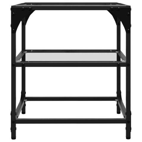 STOLIK KAWOWY ZE SZKLANYM BLATEM 40X40X45CM STAL