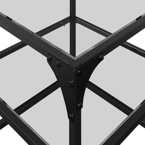 STOLIK KAWOWY ZE SZKLANYM BLATEM 40X40X45CM STAL