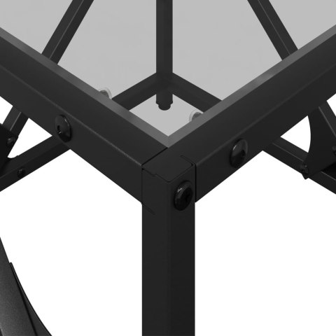 STOLIK KAWOWY ZE SZKLANYM BLATEM 50X50X41CM STAL