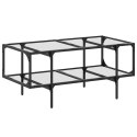 STOLIK KAWOWY ZE SZKLANYM BLATEM 98,5X50X45CM STAL