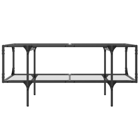 STOLIK KAWOWY ZE SZKLANYM BLATEM 98,5X50X45CM STAL