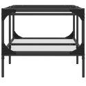 STOLIK KAWOWY ZE SZKLANYM BLATEM 98,5X50X45CM STAL