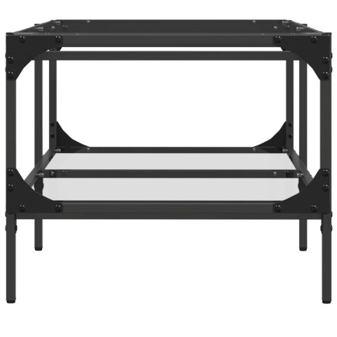 STOLIK KAWOWY ZE SZKLANYM BLATEM 98,5X50X45CM STAL