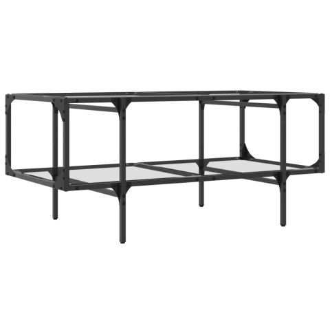 STOLIK KAWOWY ZE SZKLANYM BLATEM 98,5X50X45CM STAL