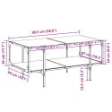 STOLIK KAWOWY ZE SZKLANYM BLATEM 98,5X50X45CM STAL