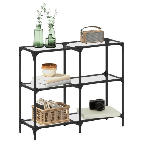 STOLIK KONSOLOWY Z PRZEZROCZYSTYM SZKLANYM BLATEM 98X30X81CM