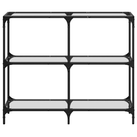 STOLIK KONSOLOWY Z PRZEZROCZYSTYM SZKLANYM BLATEM 98X30X81CM