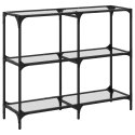 STOLIK KONSOLOWY Z PRZEZROCZYSTYM SZKLANYM BLATEM 98X30X81CM