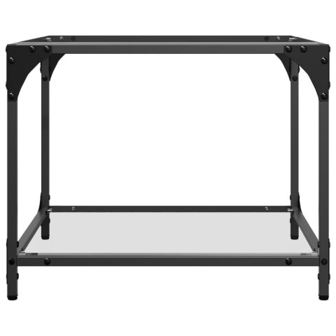 STOLIKI KAWOWE ZE SZKLANYM BLATEM 2 SZT. 50X50X40CM STAL