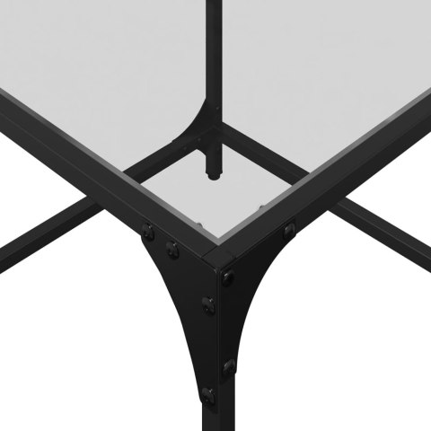 STOLIKI KAWOWE ZE SZKLANYM BLATEM 2 SZT. 50X50X40CM STAL