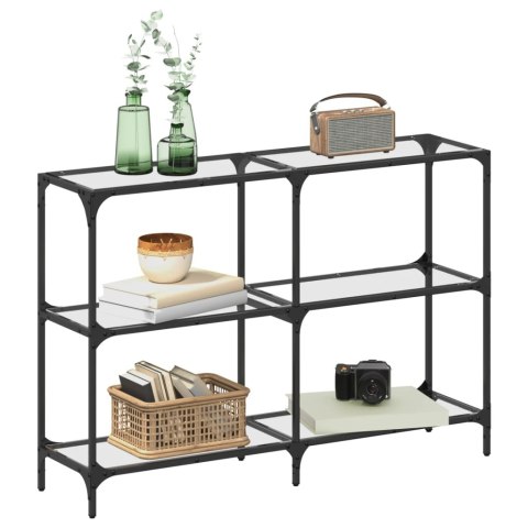 STOLIK KONSOLOWY Z PRZEZROCZYSTYM SZKLANYM BLATEM 118,5X30X81