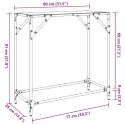 STOLIK KONSOLOWY Z PRZEZROCZYSTYM SZKLANYM BLATEM 80X35X81CM