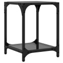 STOLIKI KAWOWE Z CZARNYM SZKLANYM BLATEM 2 SZT. 30X30X40CM