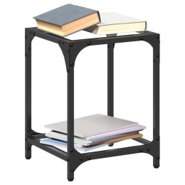 STOLIKI KAWOWE ZE SZKLANYM BLATEM 2 SZT. 30X30X40CM STAL