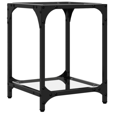 STOLIKI KAWOWE ZE SZKLANYM BLATEM 2 SZT. 30X30X40CM STAL