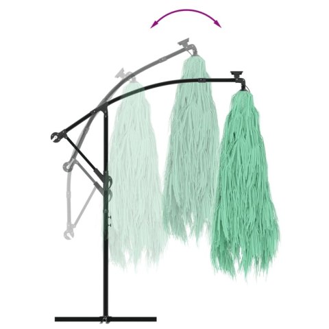 PARASOL OGRODOWY NA STALOWYM SŁUPKU ZIELONY 269X269X235CM