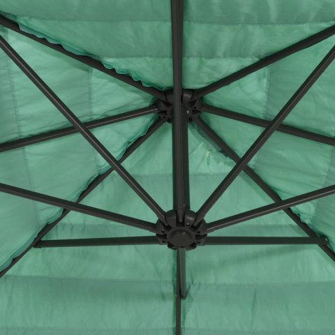 PARASOL OGRODOWY NA STALOWYM SŁUPKU ZIELONY 269X269X235CM