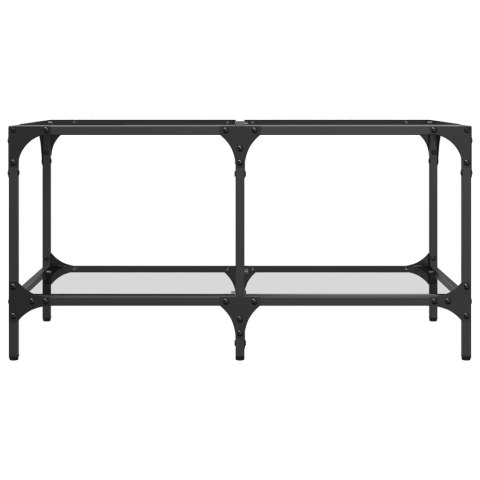 STOLIK KAWOWY ZE SZKLANYM BLATEM 78,5X40X40CM STAL