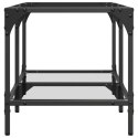 STOLIK KAWOWY ZE SZKLANYM BLATEM 78,5X40X40CM STAL