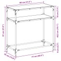 STOLIK KONSOLOWY Z PRZEZROCZYSTYM SZKLANYM BLATEM 80X35X81CM