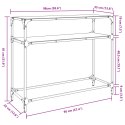 STOLIK KONSOLOWY Z PRZEZROCZYSTYM SZKLANYM BLATEM 98X35X81CM