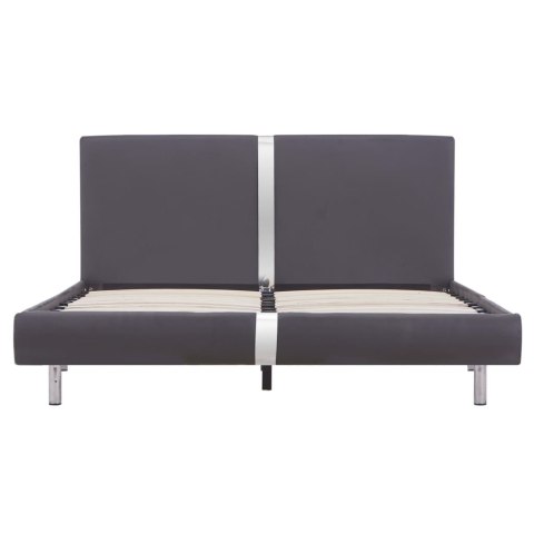 RAMA ŁÓŻKA SZARA SZTUCZNA SKÓRA 140X 200CM