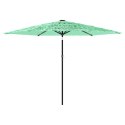 PARASOL OGRODOWY NA STALOWYM SŁUPKU ZIELONY 288X288X225CM