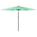 PARASOL OGRODOWY NA STALOWYM SŁUPKU ZIELONY 288X288X225CM