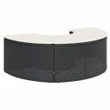 PODNÓŻEK OGRODOWY Z PODUSZKĄ CZARNY POLIRATTAN