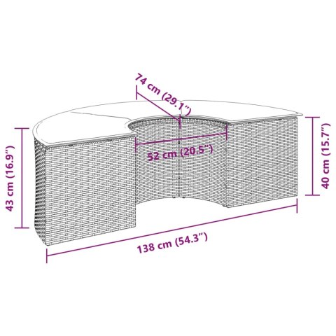 PODNÓŻEK OGRODOWY Z PODUSZKĄ CZARNY POLIRATTAN