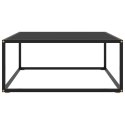 STOLIK KAWOWY CZARNY CZARNE SZKŁO 80X80X35CM
