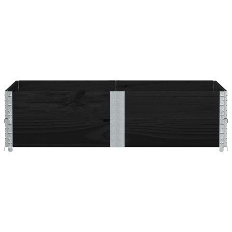 NADSTAWKI PALETOWE 2 SZT. CZARNE 150X100CM DREWNO SOSNOWE