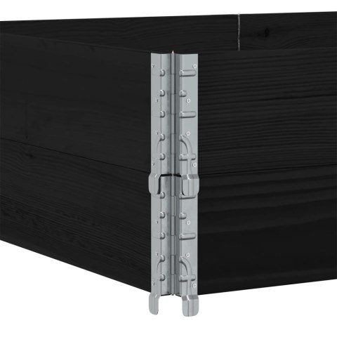 NADSTAWKI PALETOWE 2 SZT. CZARNE 150X100CM DREWNO SOSNOWE