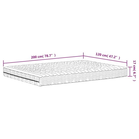 MATERAC PIANKOWY BIAŁY 120X200CM TWARDOŚĆ H2/H3