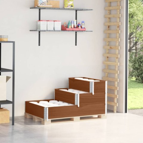 3-POZIOMOWA PODWYŻSZONA DONICA BRĄZOWA 120X80CM SOSNOWA