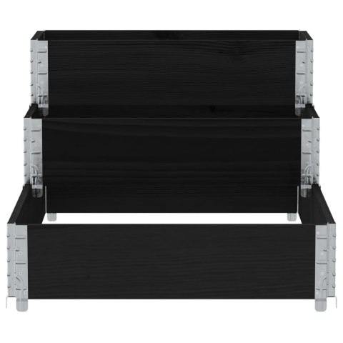 3-POZIOMOWA PODWYŻSZONA DONICA CZARNA 120X80CM SOSNOWA