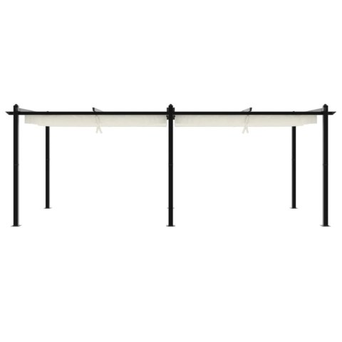 ALTANA OGRODOWA ZE ZWIJANYM DACHEM KREMOWA 3X6M ALUMINIUM