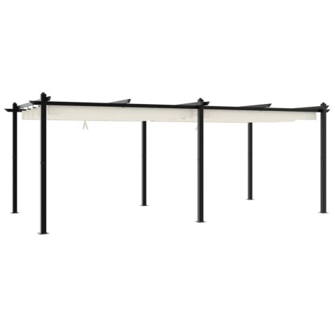 ALTANA OGRODOWA ZE ZWIJANYM DACHEM KREMOWA 3X6M ALUMINIUM