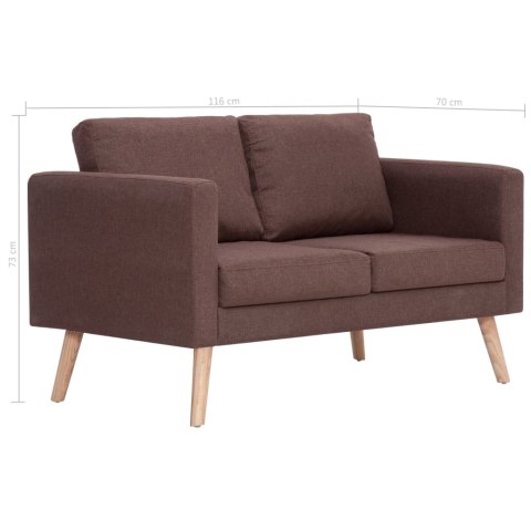 2-OSOBOWA SOFA TKANINA BRĄZOWA
